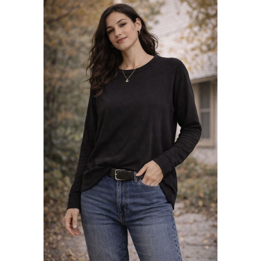 Athleta Black  Pullover Sweatshirt Women’s Large Athleisure Basic Cozy
